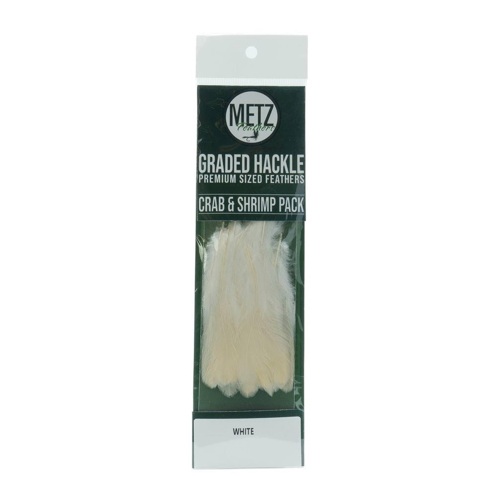 Umpqua Metz Crab/Shrimp Hackle Pack White feathers, uniform size for easy crab and shrimp fly tying