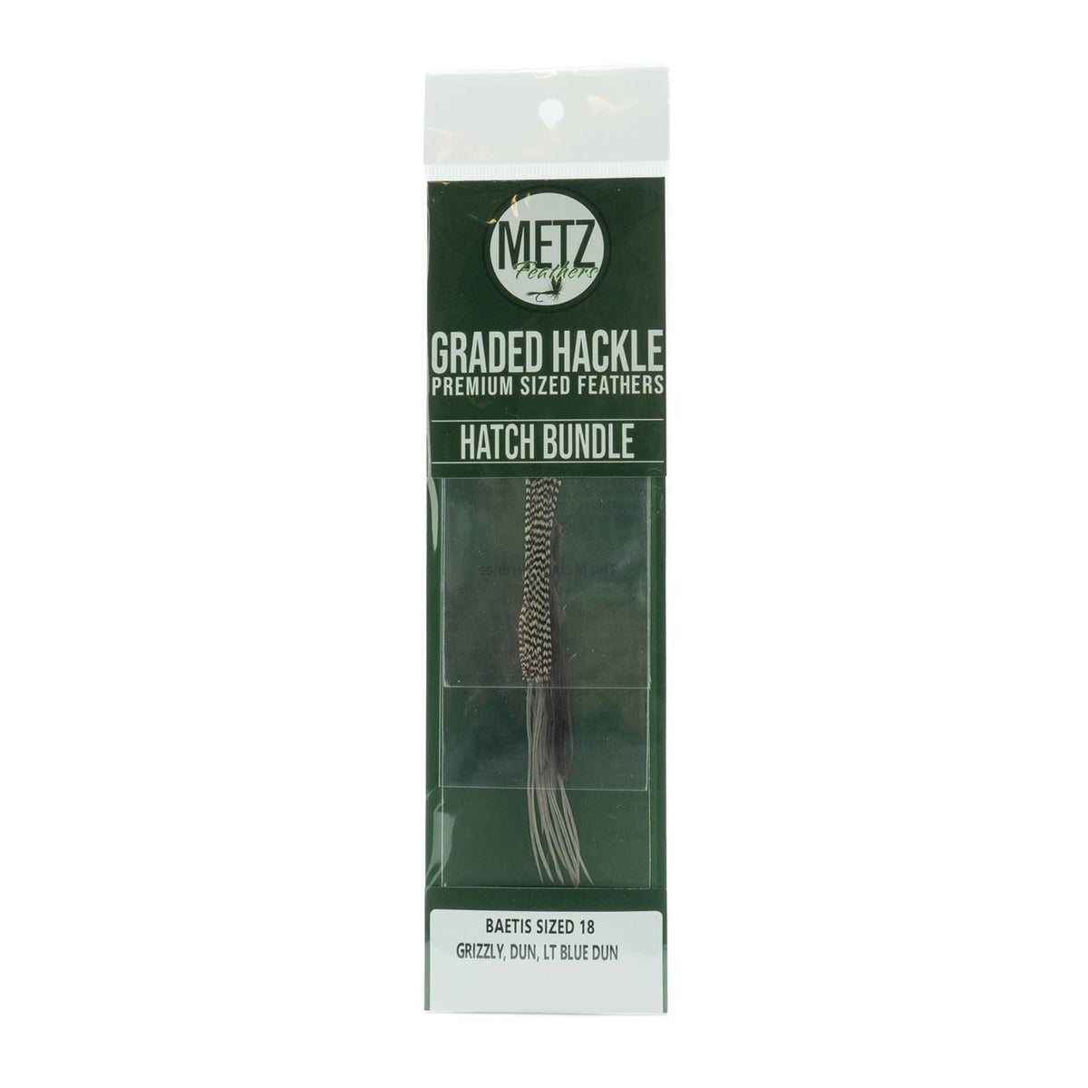 Umpqua Metz Hatch Hackle Bundle 18 Baetis for buoyant, lifelike Baetis imitations.
