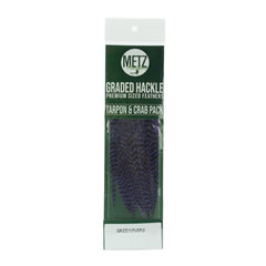 Umpqua Metz Tarpon/Crab Hackle Pack Grizzly/Purple: uniform feathers for consistent tails and collars