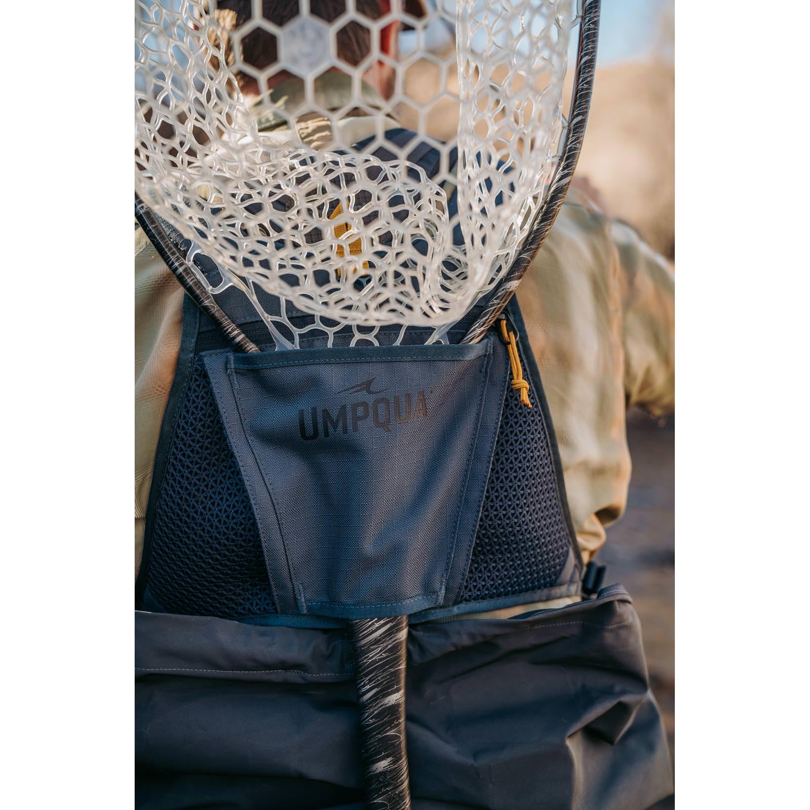 Net slot on Umpqua Northfork Chest Pack Cobalt