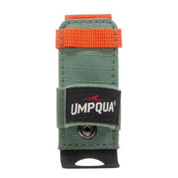 Umpqua Northfork Gel Floatant Holder Pine secures floatants for quick river access