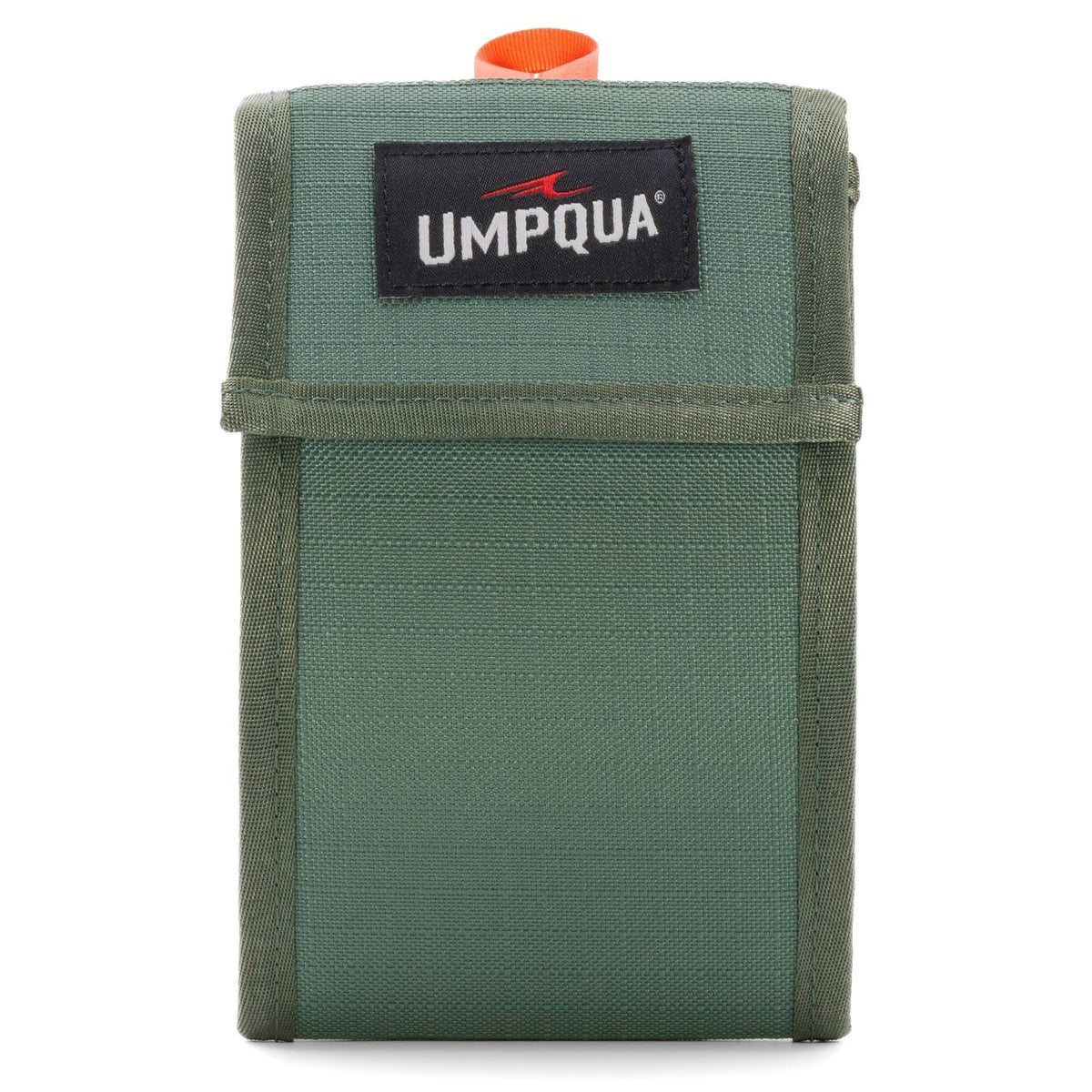 Umpqua Northfork Leader Wallet interior with 10 resealable sleeves and two mesh pockets, Model 35303.