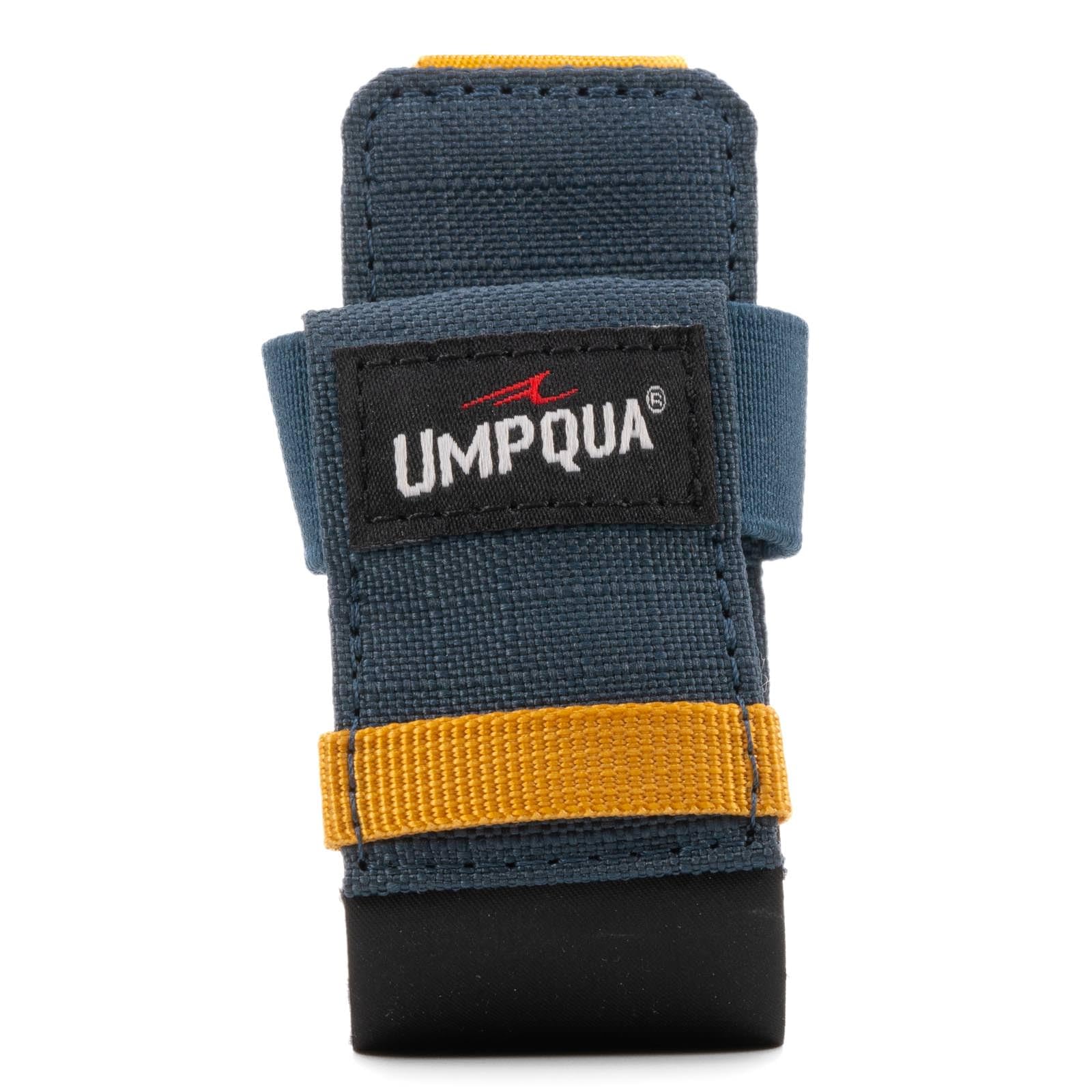 Umpqua Northfork Shimi Shake Dock in cobalt securely holds desiccants on a pack for quick access