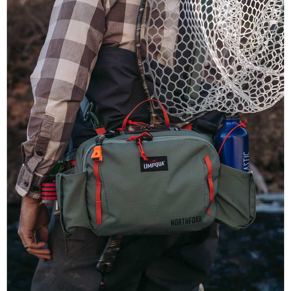 External fly patch on Northfork Waist Pack Pine