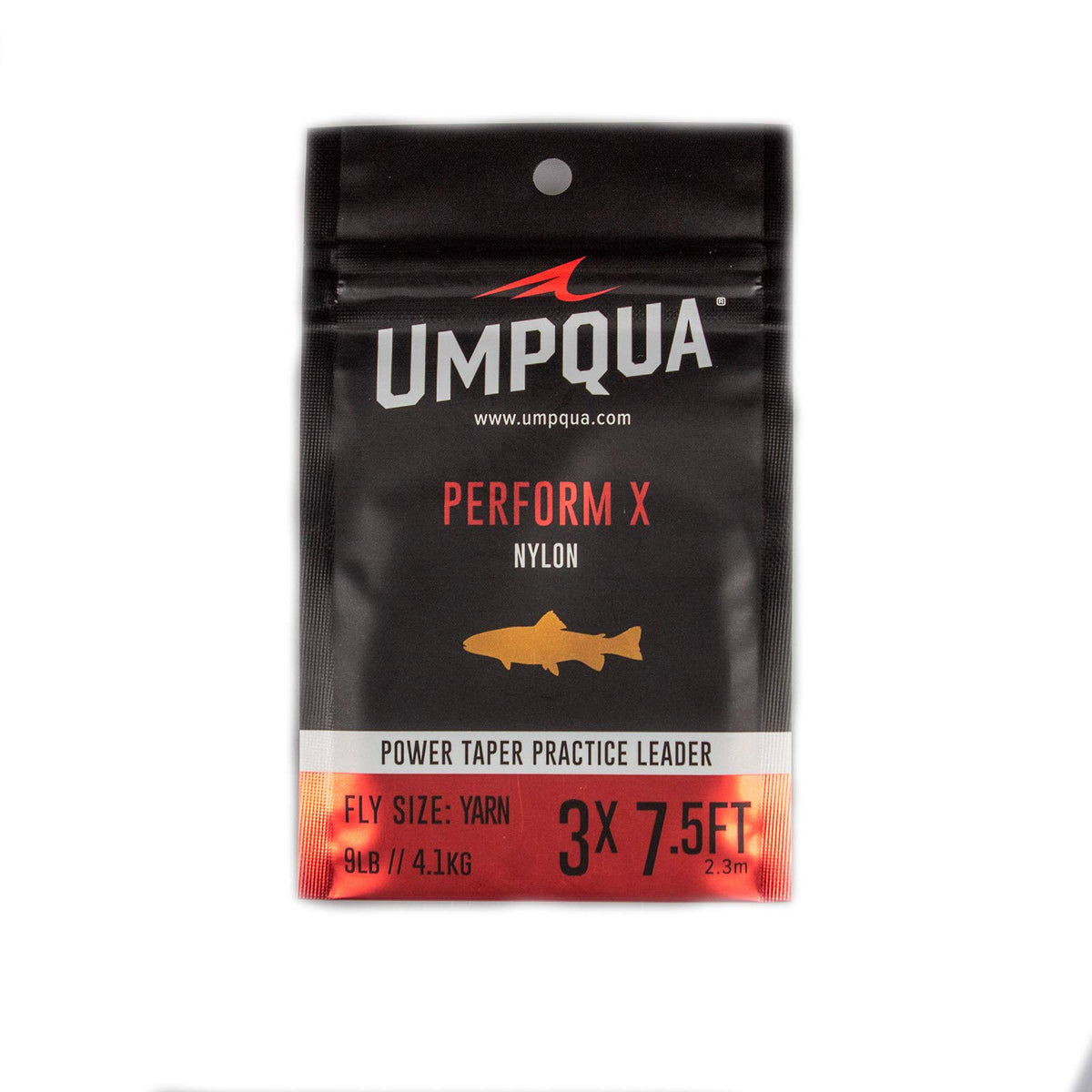 Umpqua Perform X nylon practice leader with bright line for visible practice casts.