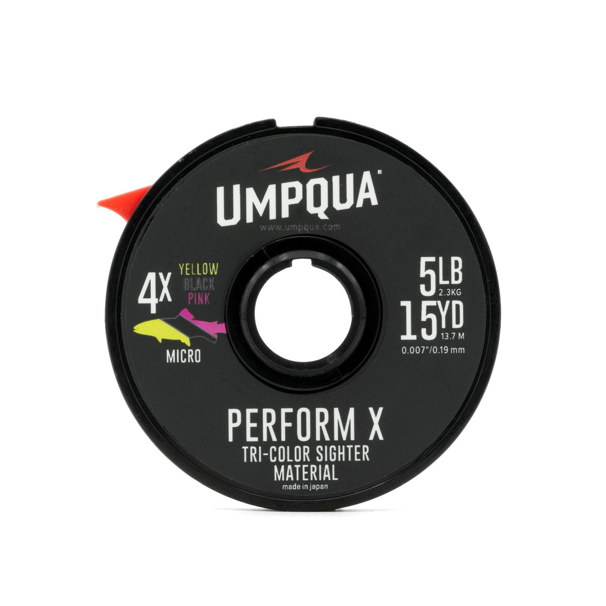 Umpqua Sighter-Tippet Two Tone Micro 4X pink/yellow, precise indicator tippet for modern nymphing setups