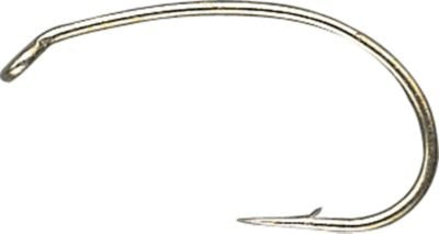 Umpqua TMC 2487 bronze hook close-up, ideal for shrimp and caddis pupa imitations