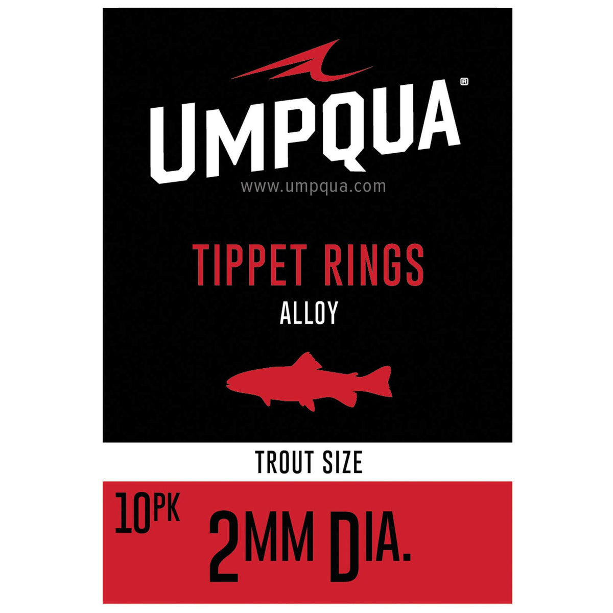Umpqua tippet ring close-up for quick, secure leader connections during shore, boat, or stream fishing