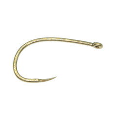 Umpqua TMC 2499 SP-BL hook closeup with forged bronze finish and SPR point.