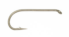 Umpqua U001 dry fly hook close-up with down eye and 1X long shank for reliable dry fly tying.