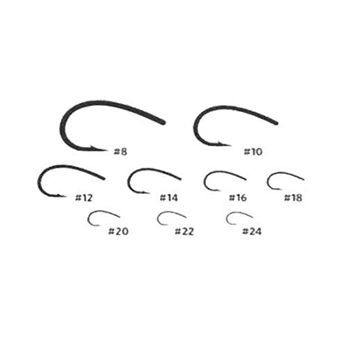 Umpqua U201 size-22 straight eye reversed-bend hook supports secure holds and de-barbing.