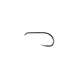 Umpqua UC600BL-BN barbless dry fly hook closeup, ideal for competition tying and precise hooksets.