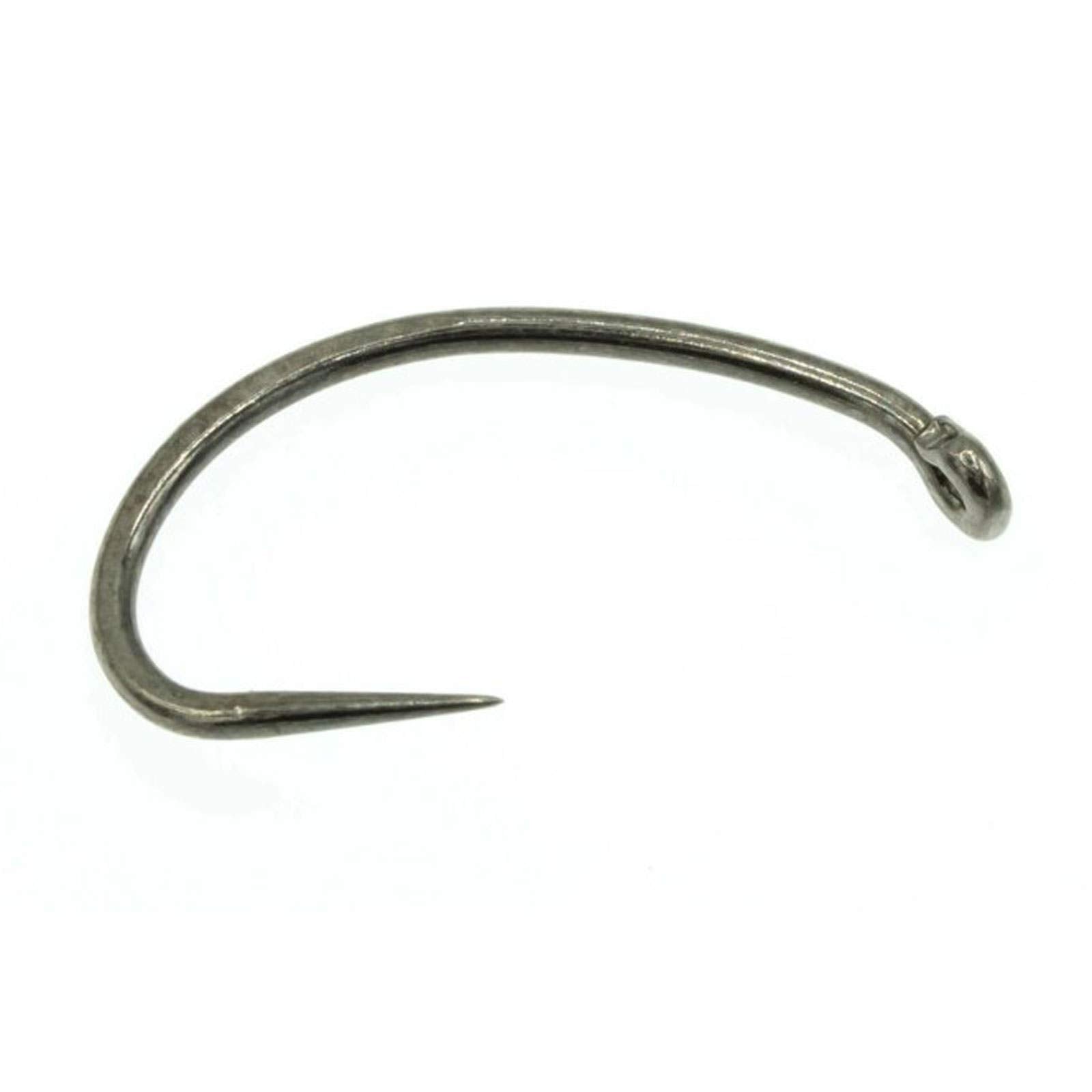 Umpqua UC620BL-BN hook close-up, heavy barbless Czech Nymph design for secure hooksets.