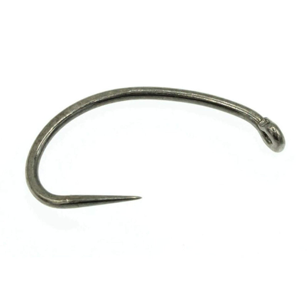 Umpqua UC620BL-BN heavy barbless hook in profile for Czech Nymphing setups.