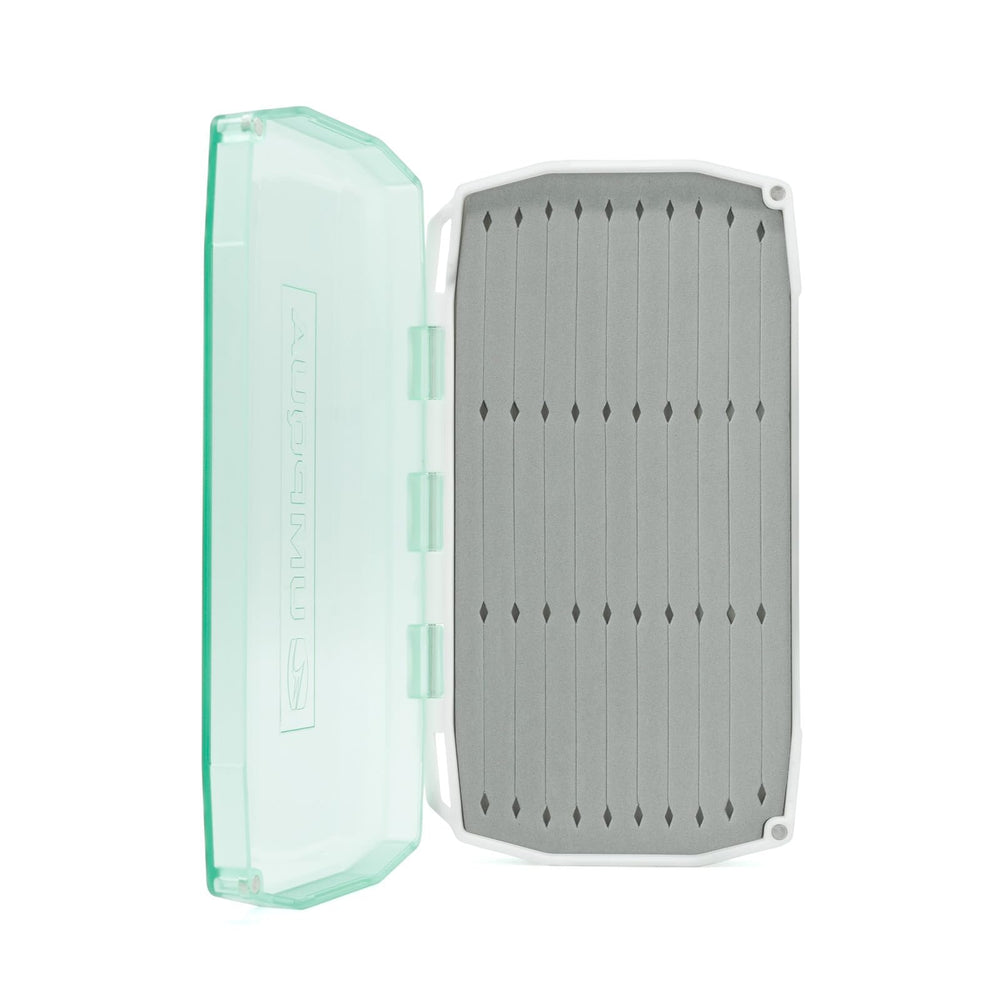 UMPQUA UPG Foam Baitfish Fly Box - lid open showing Mega-Slit Foam and storage capacity