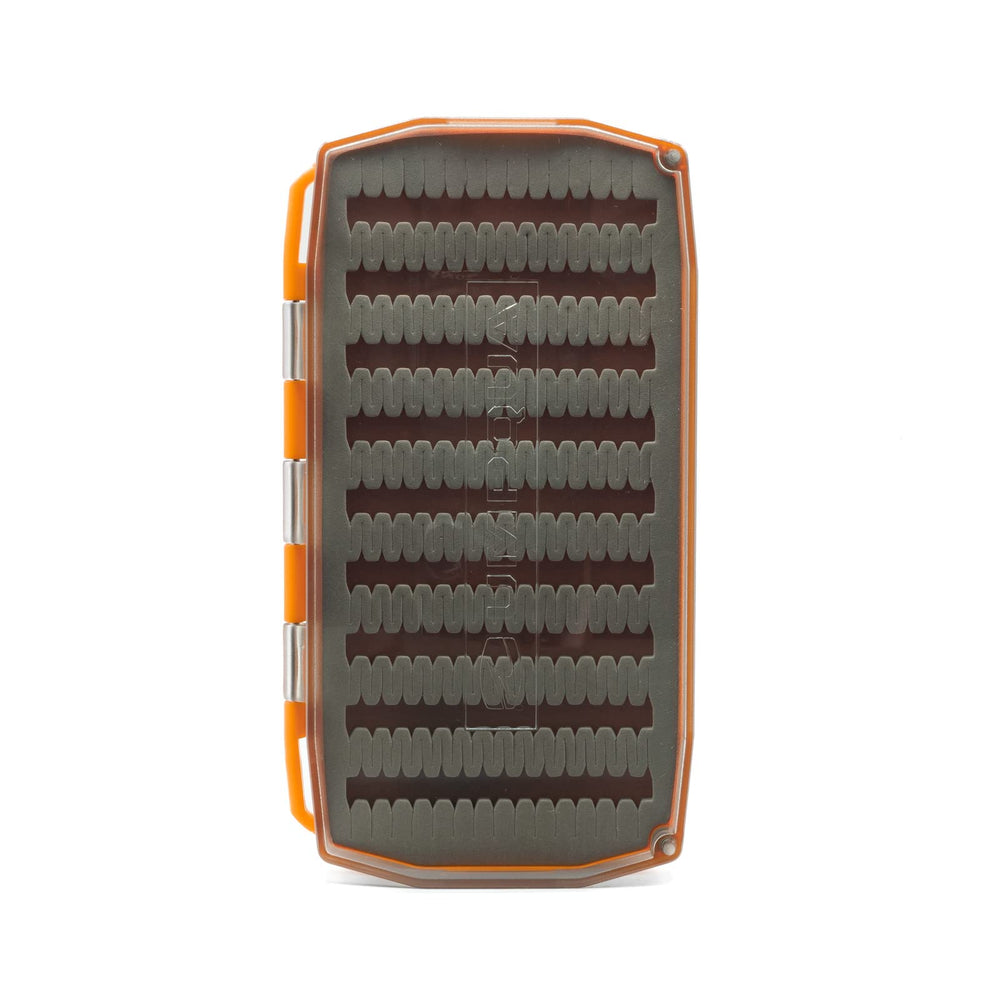 Umpqua UPG Foam Essential Large fly box front view shows slim profile and durable shell