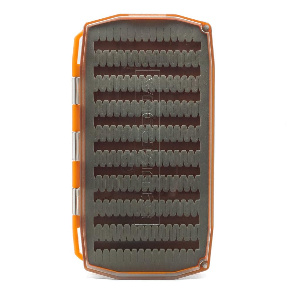 Umpqua UPG Foam Essential Large fly box inner compartment highlights FlyTrap and organized storage