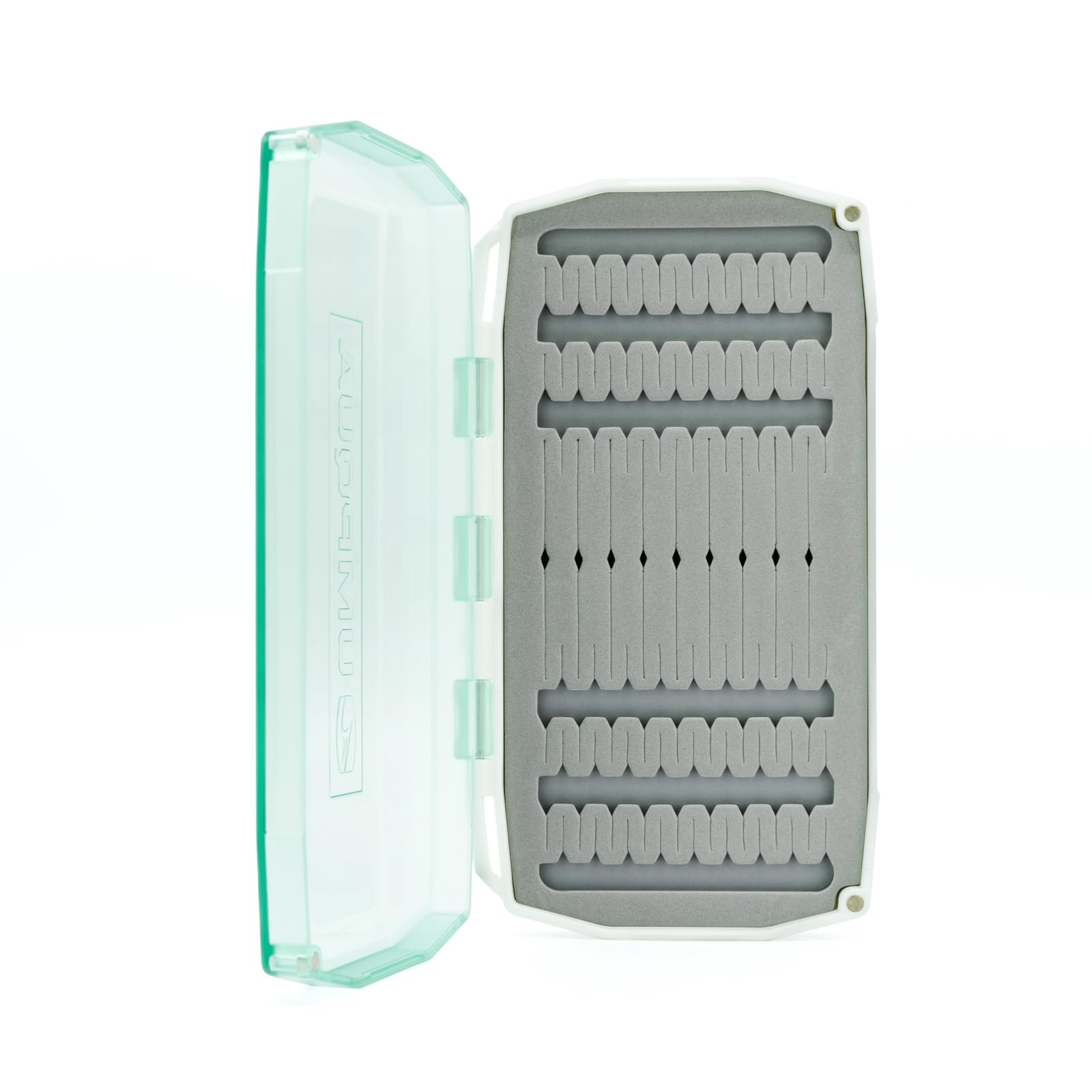Umpqua UPG Foam Flats Aqua Large Fly Box - interior with flies