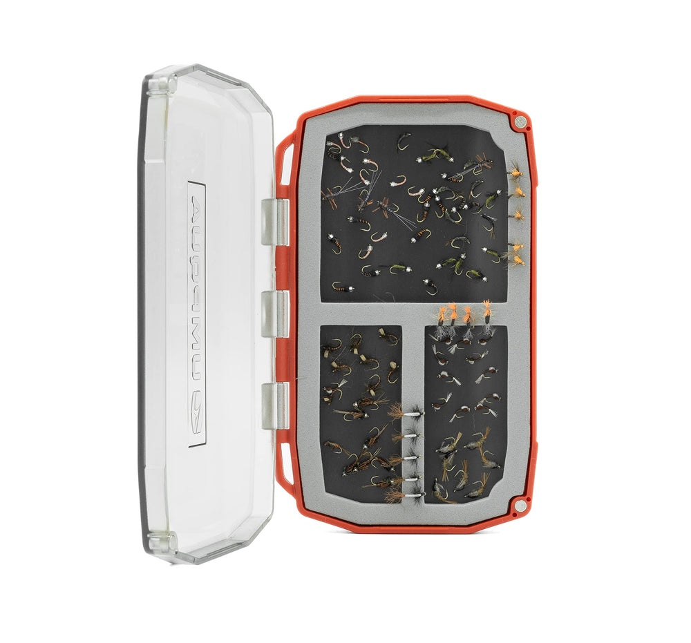 Umpqua UPG Foam Magneto Red Fly Box side profile highlights slim, durable shell