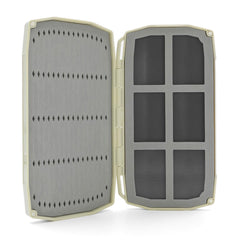 Umpqua UPG Foam Tailwater Fly Box in tan securely holds small flies for quick selection