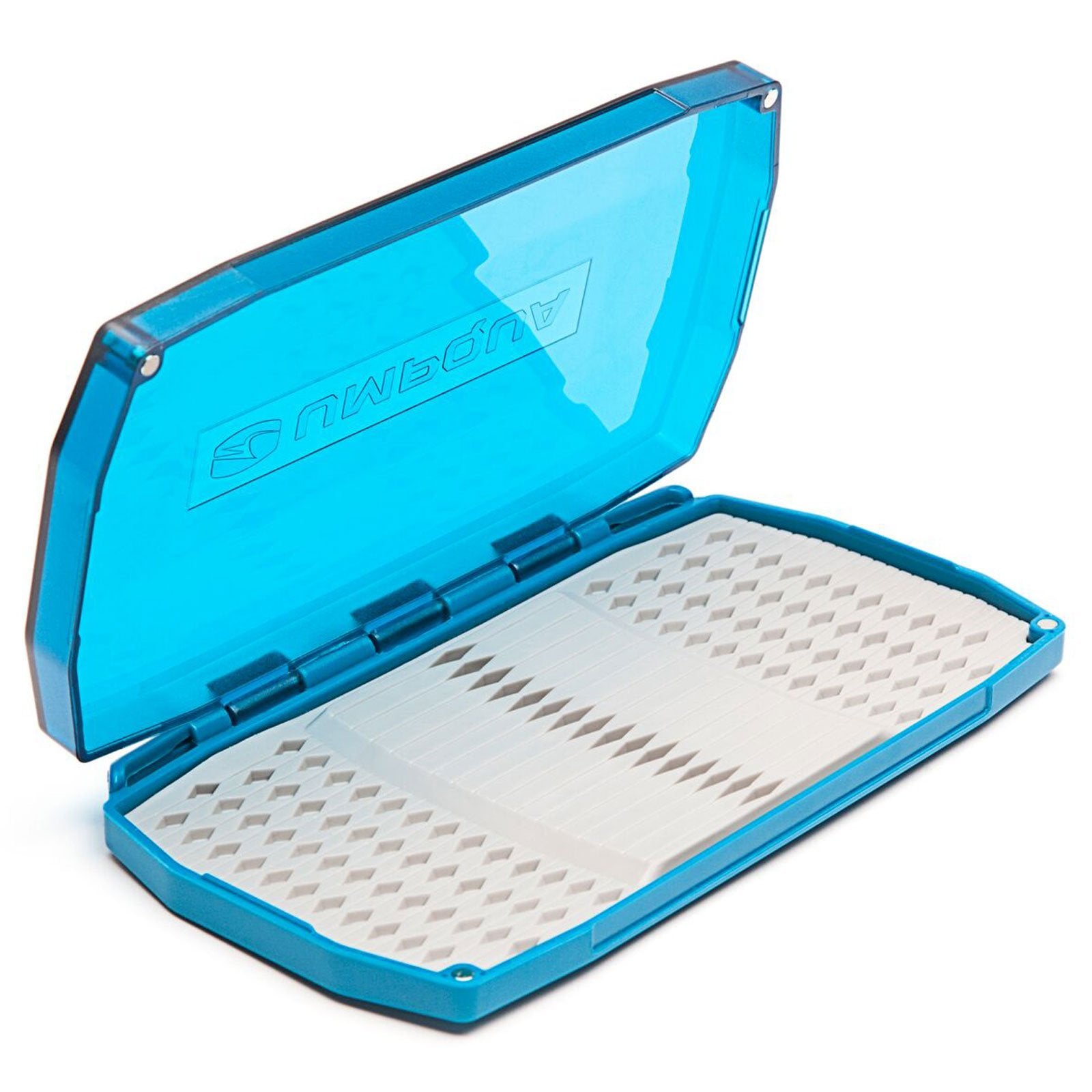 Umpqua UPG LT Fly Box High Blue front view with clear lid for quick gear check