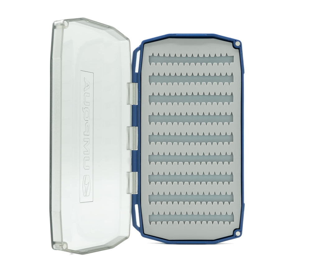 UMPQUA UPG Silicone Essential Fly Box angled-entry view for fast loads