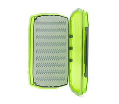 Close-up of see-through lid showing fly selection in Essential Large