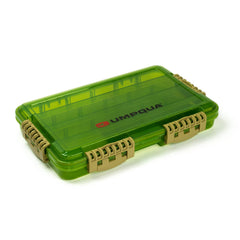 Large olive Umpqua waterproof bug locker with FlyTrap closure for boat anglers