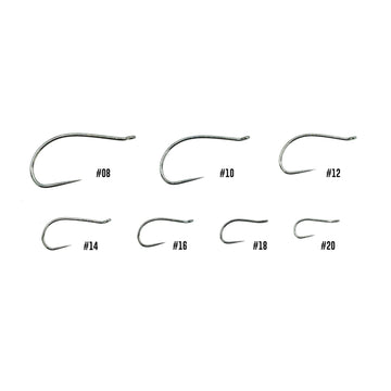 Umpqua XC240 upturned-eye barbless hook for tidy tying and easy release