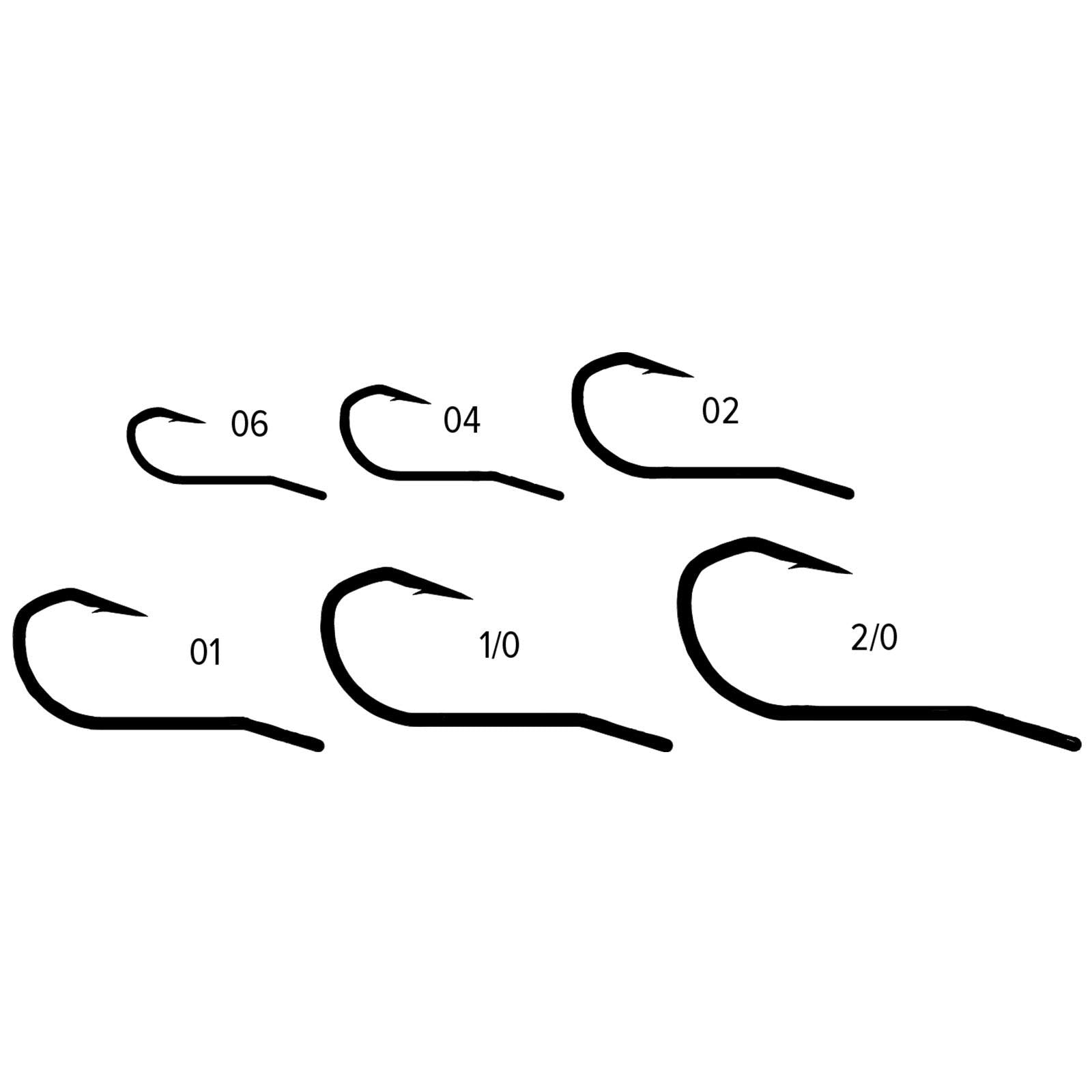 Umpqua XS435 BN5X bendback hook setup shows secure hold for shrimp patterns