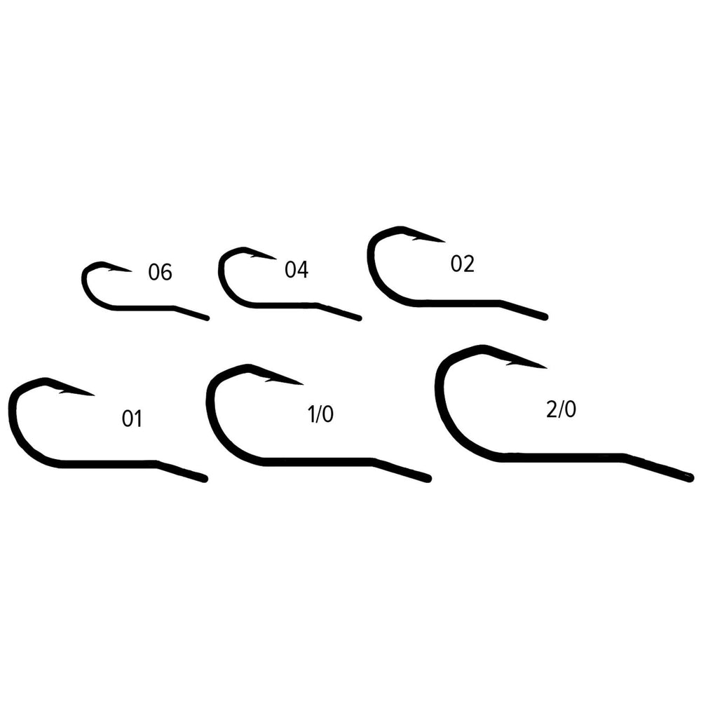 Umpqua XS435 BN5X bendback hook setup shows secure hold for shrimp patterns