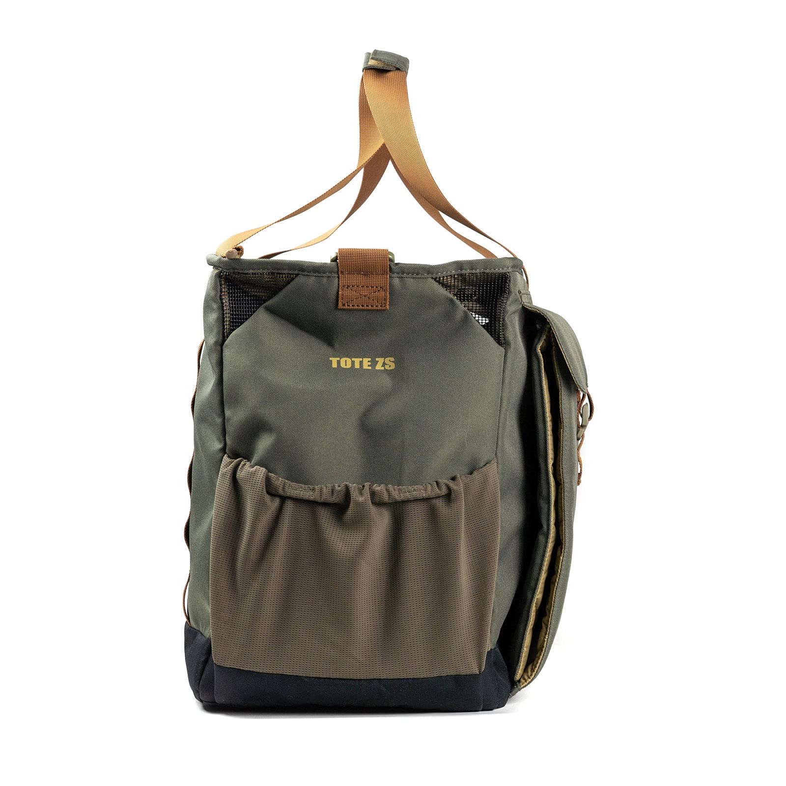 Full-sized mesh water bottle pocket on the tote