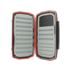 Close-up of waterproof shell and secure latch on Walkabout Fly Box