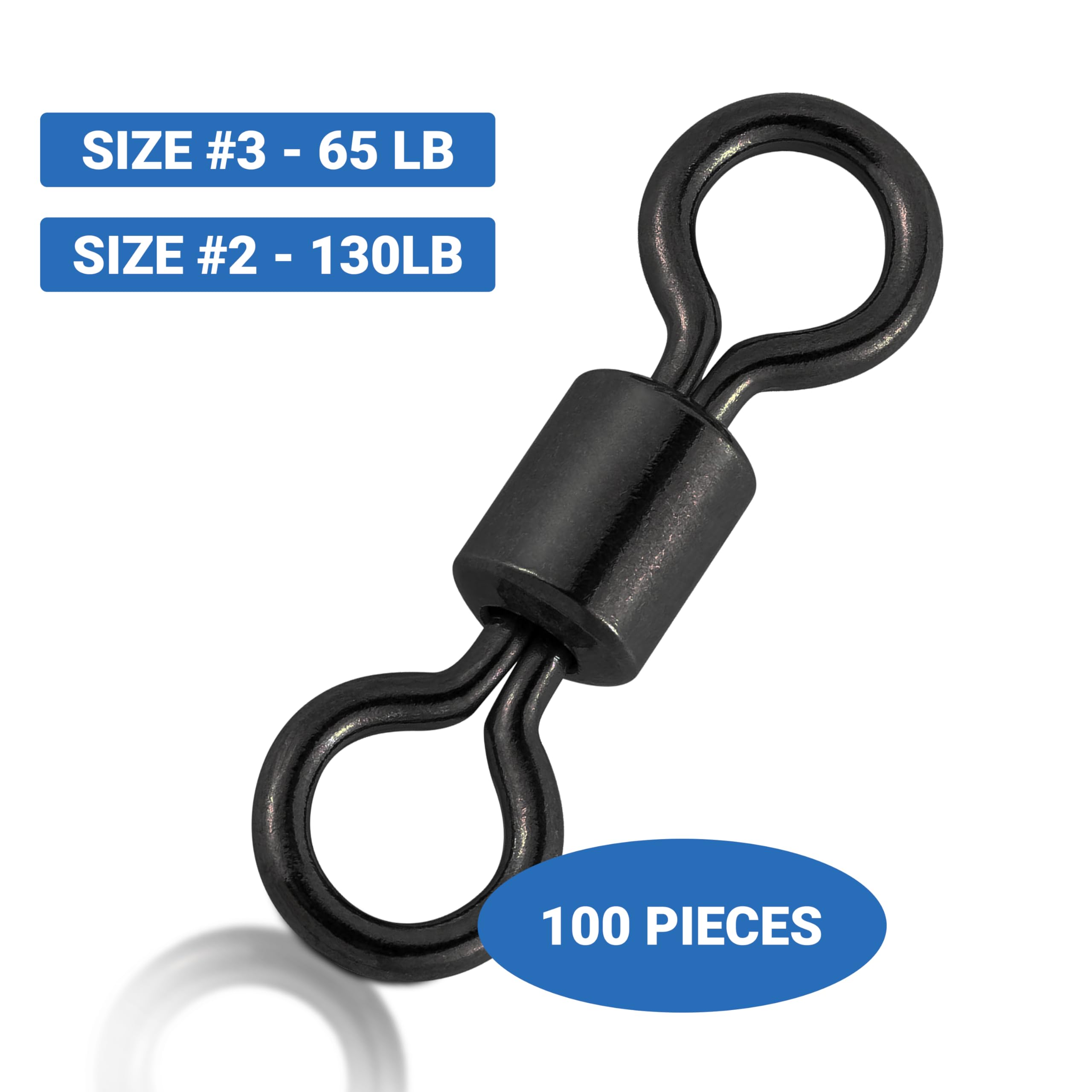 Close-up of Black Nickel swivel with polished edge-free ring