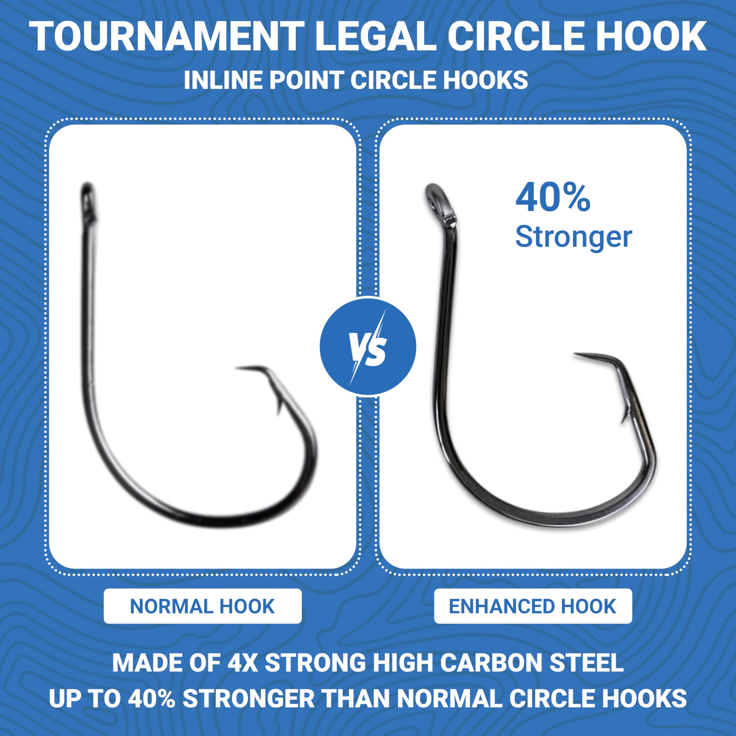 Black nickel 6/0 inline circle hook in packaging