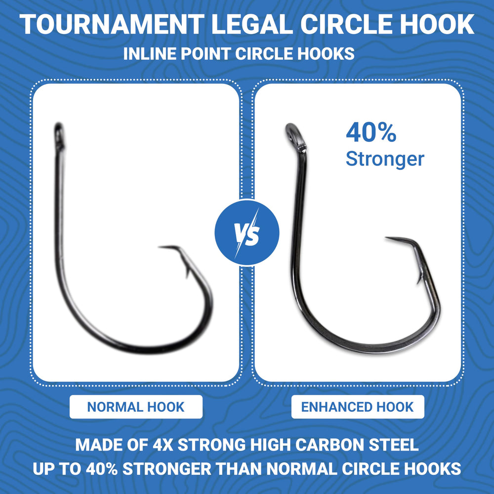 Black nickel 6/0 inline circle hook in packaging