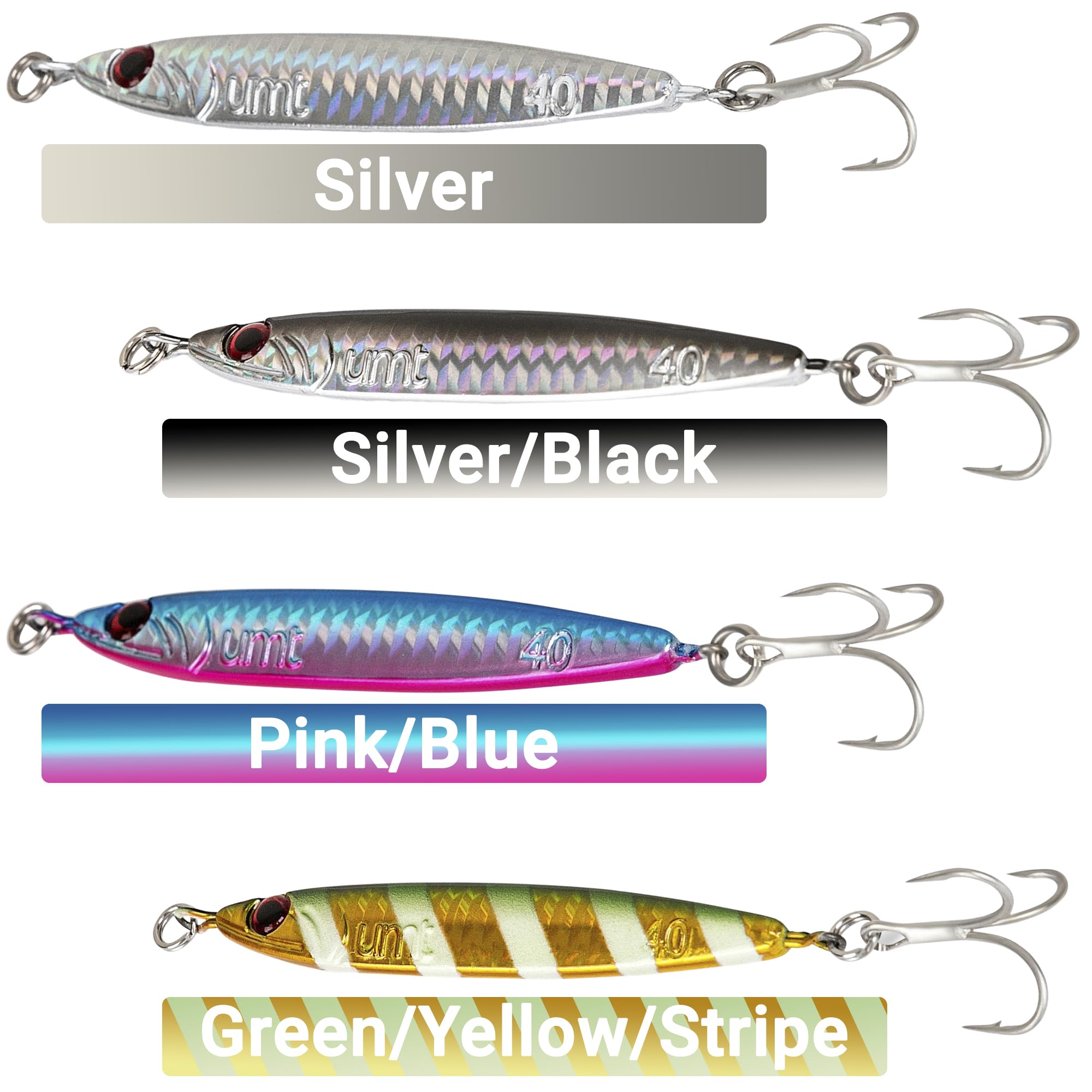 Pink-blue vertical casting jig side view – 40g