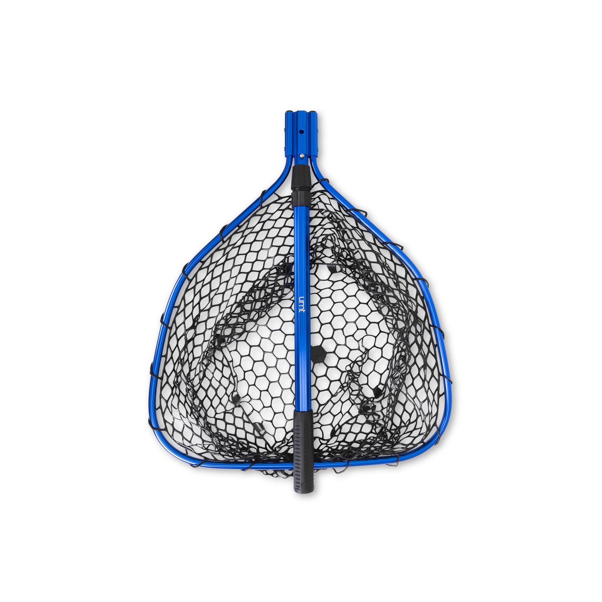 Extended and collapsed configurations showing 5 ft reach and 10-inch net