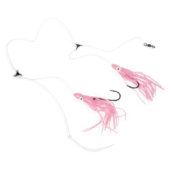 Pink 4-inch squid teasers on the Pensacola Snapper Hi-Lo Rig