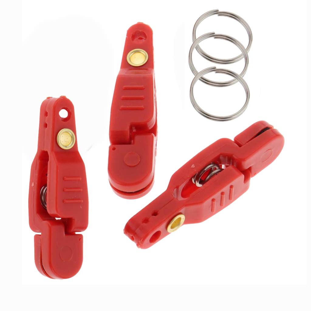 Uncedaran line clip red 3pcs — assembled with rings