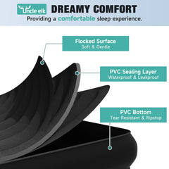 Uncle Elk plush-flocking-surface adds a soft, restful sleeping surface.