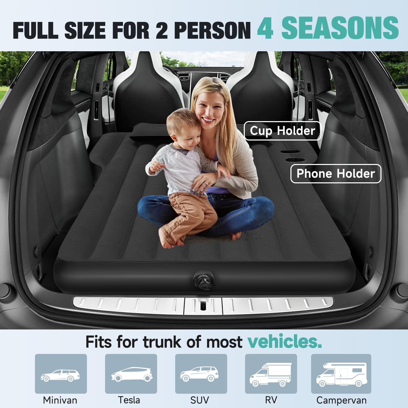 Uncle Elk SUV mattress-flat-lay demonstrates versatile comfort for camping and travel.