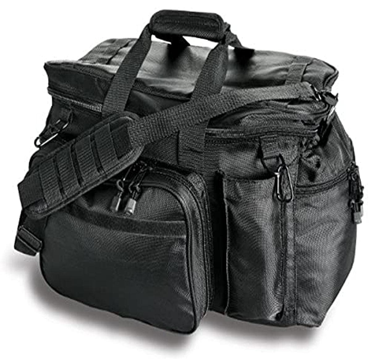 Uncle Mike's side-armor patrol bag in black, rugged 1680D shell for versatile law enforcement and outdoor use