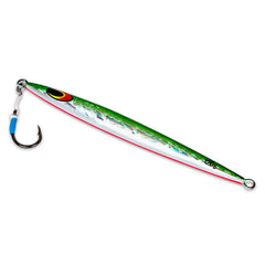 Uncle Mo's assist-hook jig closeup highlighting razor-sharp hooks for durable hookups.