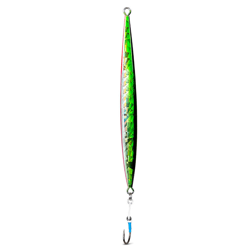 Close-up of durable assist hooks on the jig