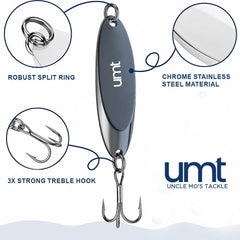 UNCLE MO'S brass-built spoon resists saltwater corrosion for long-lasting use.