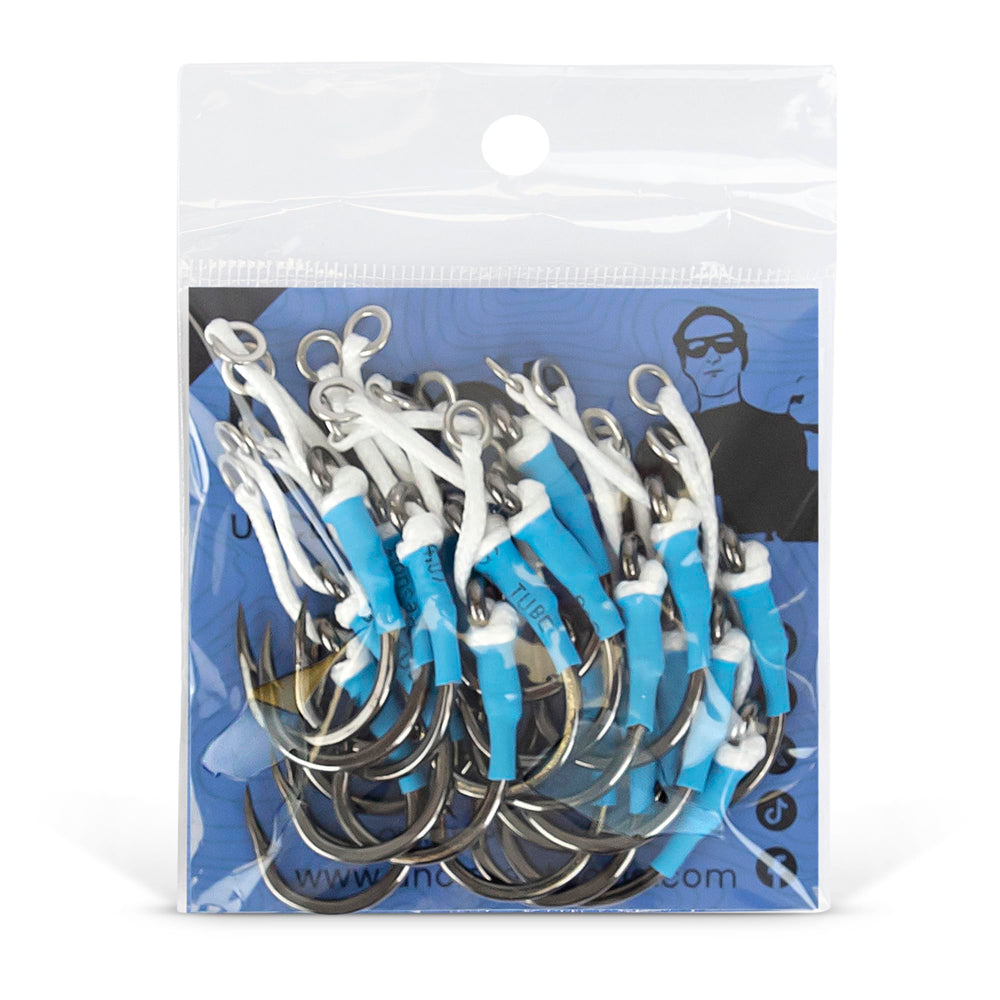 Uncle Mo's razor-sharp 6/0 BKK hook ensures clean, quick hooksets on big game.
