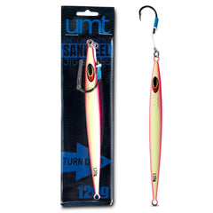 UNCLE MO'S Tuna Riser Jig pink glow enhances strike opportunities during fast jigging.