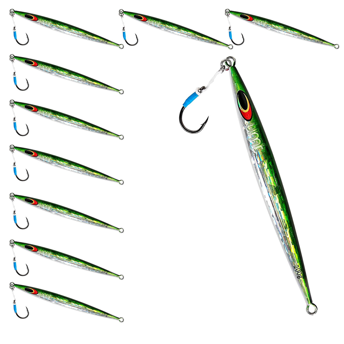 Uncle Mo's Sand Eel Jig 200g, lifelike swim for offshore bass.