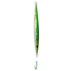 Uncle Mo's 200g jig, sand eel profile for tuna and bass offshore.